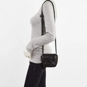 Gucci Black Quilted Leather Marmont Shoulder/Waist Bag
